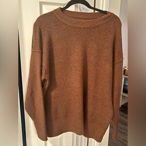 Aerie Warm Brown Crew Neck Sweater